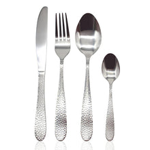 Load image into Gallery viewer, Cutlery Sets Stainless Steel Hammered Effect Handle Silver Glim&amp;Glam
