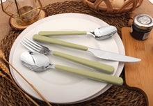 Load image into Gallery viewer, Cutlery Sets Stainless Steel Olive Green ABS Handle
