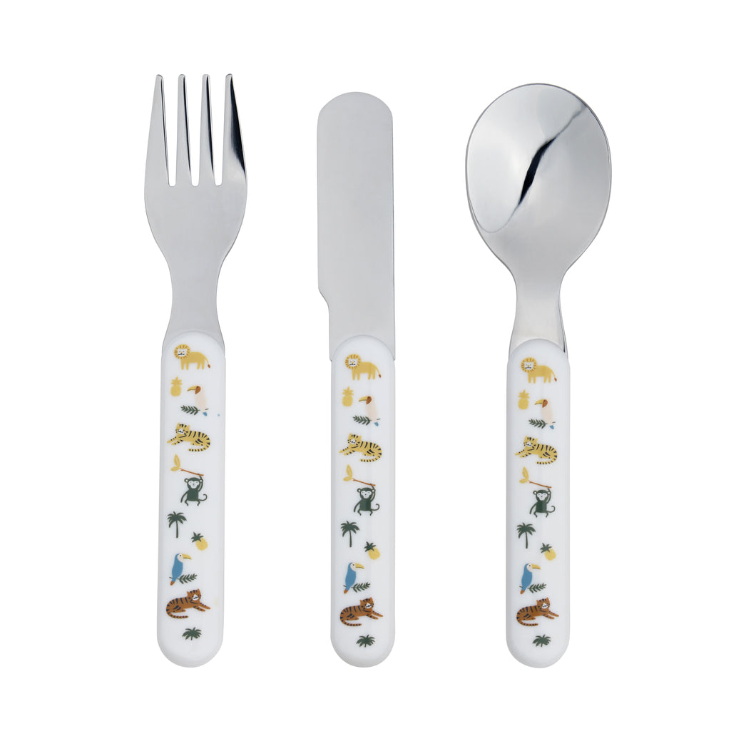 Cutlery Sets Stainless Steel Kids Children ABS handle Animals Decal Print.