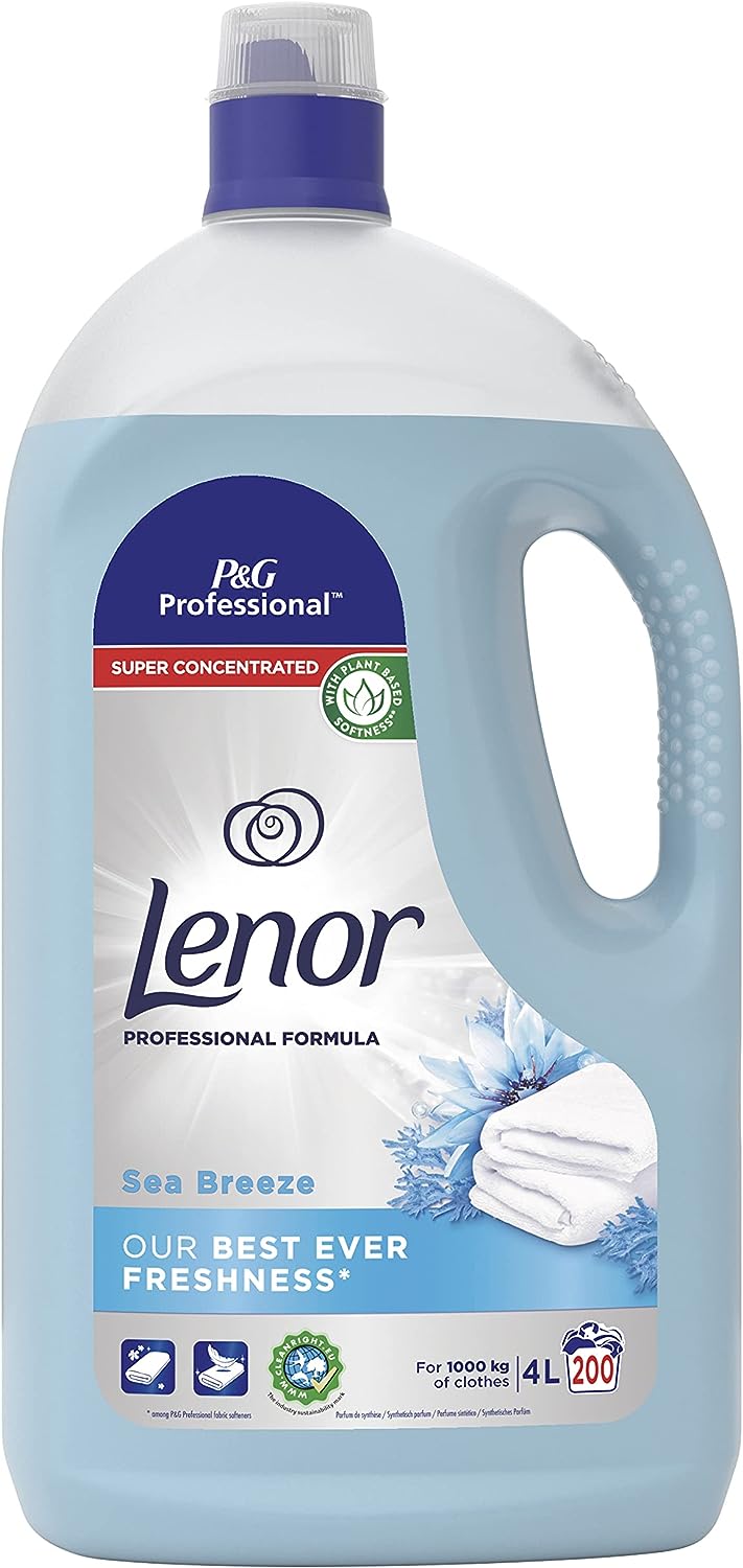 Lenor Professional Fabric Conditioner Sea Breeze 4L 200 Washes x2