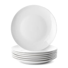 Load image into Gallery viewer, Dinner Plates Set Porcelain White Coupe Microwave Dishwasher Safe
