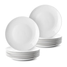 Load image into Gallery viewer, Dinner Plates Set Porcelain White Coupe Microwave Dishwasher Safe
