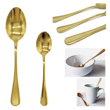 Load image into Gallery viewer, Dinner Spoon Tea Spoons Gold Cutlery Stainless Steel
