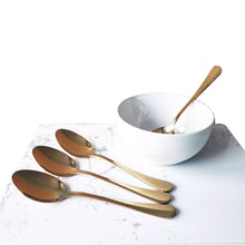 Load image into Gallery viewer, Dinner Spoon Tea Spoons Gold Cutlery Stainless Steel
