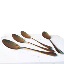 Load image into Gallery viewer, Dinner Spoon Tea Spoons Gold Cutlery Stainless Steel
