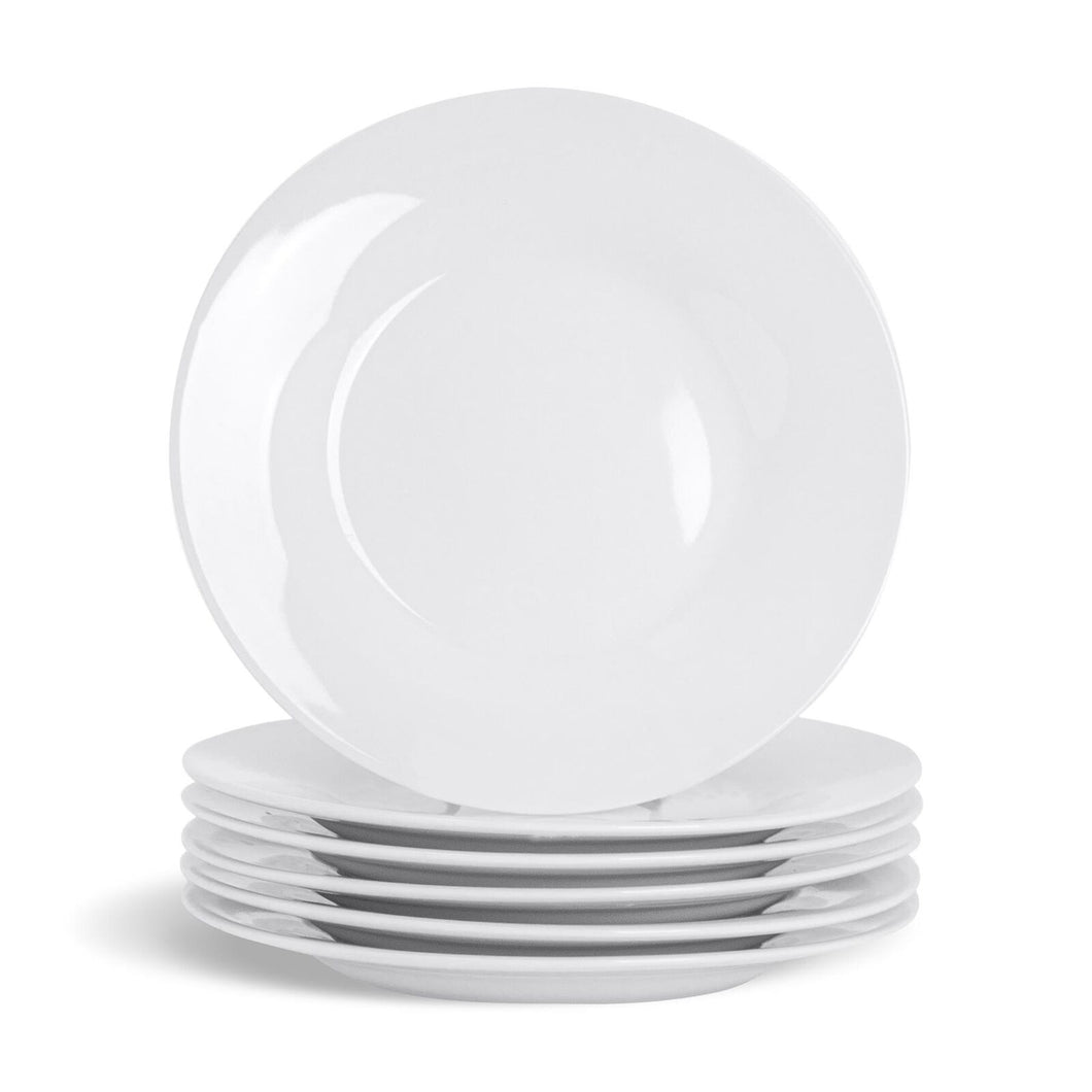 Dinner Plates Set Porcelain White Kitchen Microwave Dishwasher Safe