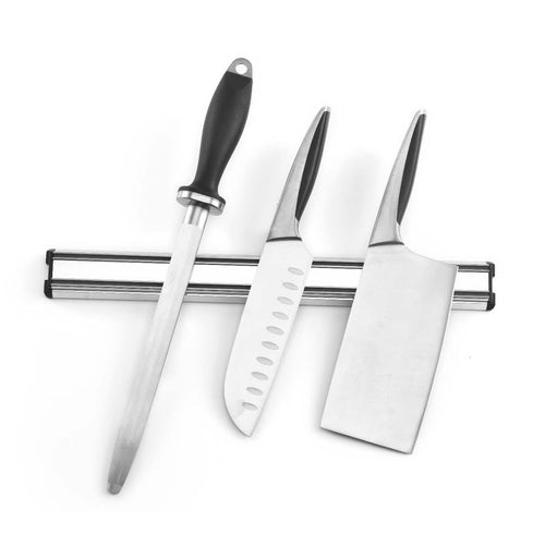 Kitchen Knife Rack Magnetic Utensil Holder Stainless Steel Strip Bar 45cm -2pcs Glim&Glam