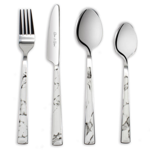 cutlery sets marble effect handle glim&glam