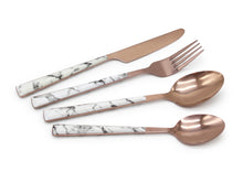 Load image into Gallery viewer, Cutlery Sets Stainless Steel Rose Gold Knife Fork Spoon Set Marble Handle Glim&amp;Glam
