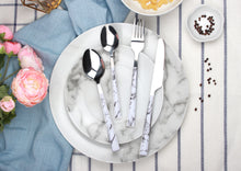 Load image into Gallery viewer, Cutlery Sets Stainless Steel Knife Fork Spoon Set Marble Handle Glim&amp;Glam
