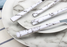 Load image into Gallery viewer, Cutlery Sets Stainless Steel Knife Fork Spoon Set Marble Handle Glim&amp;Glam
