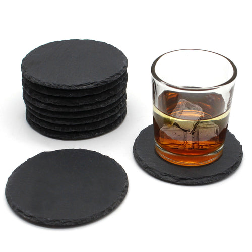 Slate Coasters Set Bulk Round Circle Personlised Drinks Placemats 10cm Craft Design Wedding Engraving Wholesale