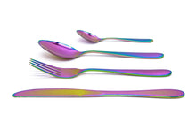 Load image into Gallery viewer, Cutlery Sets Stainless Steel Rainbow Iridescent Light Set Flatware Glim&amp;Glam
