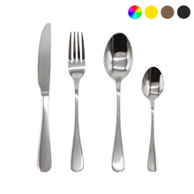 Load image into Gallery viewer, Glim&amp;Glam Stainless Steel Cutlery Set Gold Rose Gold Iridescent Rainbow
